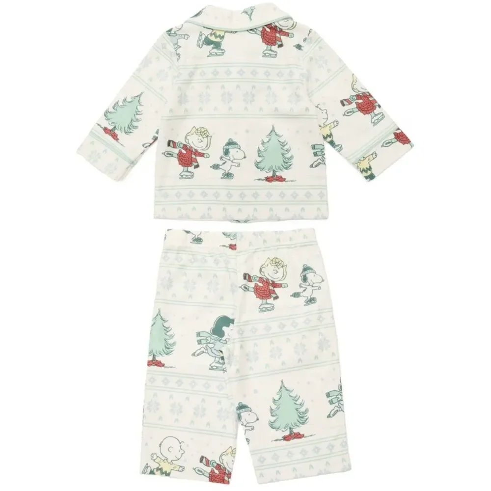 NEW Baby Boys Sz 12 Months Christmas Holiday SNOOPY PEANUTS Soft 2 Pc Pajama Set